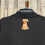 Bechamel Vintage Dog Applique Long Sleeve Polo Black Size M Photo 7