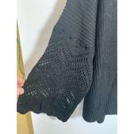 Umgee  Open 3/4 Sleeve Black Knit Cardigan Photo 6