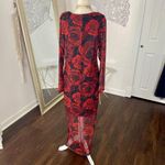 Almost Famous Early 2000's Romantic Goth Red Black Mesh Maxi Dress Plus Size 2X Photo 5