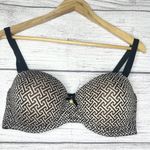 Adrienne Vittadini Black & Cream Geometric Padded Underwire T-Shirt Bra Size 38C Photo 1