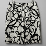 Doncaster Collection Black & White Floral Cotton Pencil Skirt Size 6 Vintage Photo 0