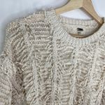 BKE Gimmicks Cream Textured Knit Crewneck Sweater Women's Size X-Small XS Photo 3