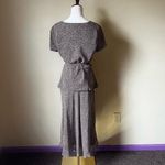 Vintage 90s Talbots 100% Silk Matching Set Animal Print Skirt &‎ Blouse Size 8P Brown Size M Photo 4