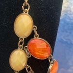 Charming Charlie  Vintage Bib Statement Necklace Orange Black Photo 3