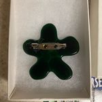 New Handcrafted Floral Glass Art Brooch | Pin | Jan R Mitchell Blue Photo 2