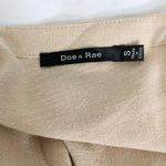 Doe & Rae New Button V Back Top Linen Blend Short Sleeve Shirt Tan Photo 15