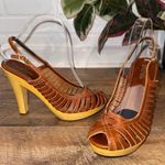 Michael Kors South Side Sling Luggage Sandal Peep-Toe Slingback Heels Photo 0