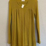 Anthropologie New! T. La Waffle Knot Tunic in Mustard Gold Yellow Photo 2