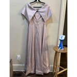 Aidan Mattox  Off Shoulder‎ Cape Gown Portrait Collar Gown Size 10 Pale Blush Photo 4