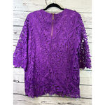 Kate & Mallory Women's Purple Lace Blouse M Photo 5