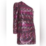 MISA Los Angeles Nova One-Shoulder Bodycon Sequin Mini Dress Pink Purple Black L Photo 5
