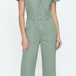 Pistola  Evereve Sage Olive Green Utility Wideleg Jumpsuit Size Large NWT Photo 0