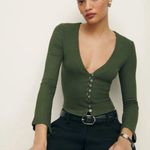 Reformation  Gellar Knit Top XS Green (Fern) Photo 2
