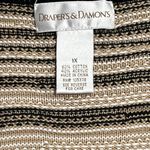 draper's & damon's Draper’s & Damon’s Button Front Sweater - Size 1x - Brown, Black & White Striped Photo 3