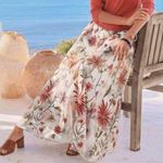 Soft Surroundings Splendor Floral Mesh Embroidery Maxi Skirt Size XS Photo 0