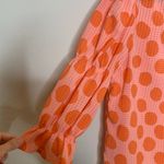Who What Wear  Pink Orange Polka Dot Blouse Sz Small Photo 7