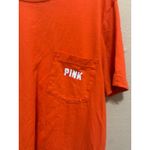 PINK - Victoria's Secret  Orange Pocket Tee Shirt Womens Size S Dog Logo Photo 3