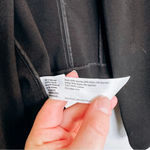 Eileen Fisher Black Leather Panel Trim Viscose Stretch Ponte Jacket Large Photo 5