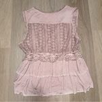 POL  Pink Boho Whimsical Vest Tie Up Top - Size Large Photo 2