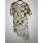 GiGio Geometric Art to Wear Overshirt Asymmetric Sz Medium Green Photo 4