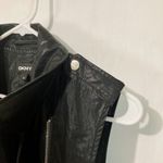 DKNY  women's XS faux leather diagonal zipper shoulder strap motorcycle moto vest Photo 2