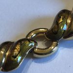 Vintage Gold Tone Retro Link Shimmer Enamel Boho Necklace Photo 2