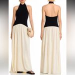 Solid & Striped NEW Halter Soglio Maxi Ecru Noir Dress Sz S Photo 2