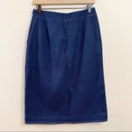 Ann Taylor Factory Navy Diagonal Ribbed White Stitching Pencil Skirt Photo 5