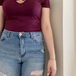 Almost Famous Purple Laced-Up Top Photo 0