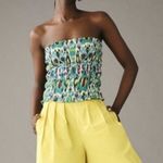 Anthropologie Smocked Turquoise Tube Top Size XL New Photo 1