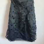 Theia Black Polka Dot Sequin Midi Dress Size: 4 Photo 3