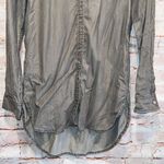 Gap gray lightweight shirt XS button down collared neck cuffs hi low hem loose Photo 2