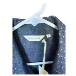 tylho denim polka‎ dot cotton Long sleeve shirt dark blue size S Photo 5
