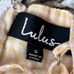 Lulus  Gingham Mini Dress S Butter Yellow Sweetheart Coquette Cottegecore Preppy Photo 7