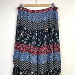Requirements Vintage Y2K Crinkle Tiered Patchwork Floral Boho Long Skirt XL Photo 3