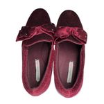 Isaac Mizrahi  Sparkling velvet Burgundy Loafers bow 8.5 glitter casual party Photo 2