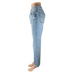 Levi's Women's Blue High Waist Frayed Raw Hem Straight Leg Denim Jeans Pants 28 Photo 1