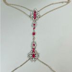 Gold Pink Gems Rhinestones Diamond Body/Waist Chain Choker Necklace Jewelry Accessory O/S 💖✨ Photo 1