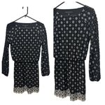 White House | Black Market  Eyelet Open Shoulder Black White Ladies Dress SZ XXS Photo 1