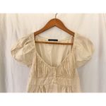 Brandy Melville  Mini Dress Puff Sleeve Ruched Bust Babydoll Milkmaid One Size Photo 3