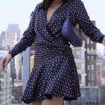 JONATHAN SIMKHAI Scarf Print Ruffle Dress Faux Wrap Classic Print Size 6 Photo 0