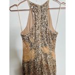 Badgley Mischka Gold High Neckline Sleeveless Sequin FLAWED Maxi Dress sz 2 Photo 6