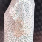 Available by Angela Fashion Ivory Green Ruffle Sleeve Top Photo 3