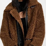 Stand Studio Audrey Brown Shearling Jacket with Black Accents Photo 0