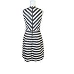 Banana Republic Fit Flare Cocktail Dress Black White Striped Sz 2 Pockets A-Line Photo 5