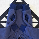 Aerie Cozy Quarter Zip Teddy Sherpa Fleece Pullover Hoodie Navy Blue Medium Photo 5