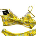 Zaful Floral V-Wire High Cut Bikini Yellow NWT Sz 4 Photo 3
