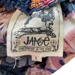 Jaase Blue Pink Orange Boho Hippie Indie Earthy Floral Smocked Ruffle Maxi Dress Photo 5