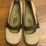 Merrells Mary Jane slip on.  8.5 dark taupe tan  suede upper w/ leather accents Photo 0