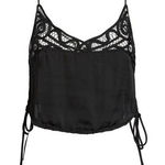 Free People  Blouson Brami Black‎ Satin Crop Top Women's XS Photo 0